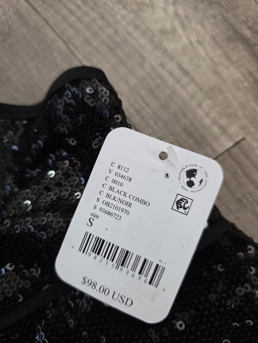 Nwt FREE PEOPLE BLACK Sequin Halter Crop Women's Cami Boho Top Festival Prom Y2K - Picture 8 of 11